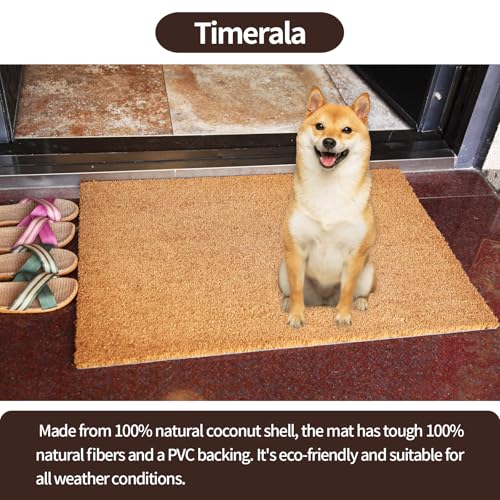 Coco Coir Door Mat with Heavy-Duty,Welcome doormats,Dirt Trapping Entry Mat,Weather Resistant,Non-Slip Outdoor Door Mats,43 * 76 cm,PVC Backing
