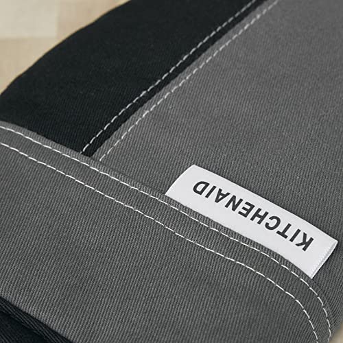KITCHENAID Beacon Two-Tone Mini Oven Mitt 2-Pack Set, Contour Silver/Matte Black, 5.5"x8" - color: Contour Silver/Matte Black