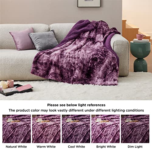 Bedsure Fuzzy Blanket Twin Size - Purple, Soft and Comfy Sherpa, Plush and Furry Faux Fur, Reversible Twin Blankets for Couch, Sofa and Bed, 60x80 Inches - color: 06 - Purple, size: Twin (60" x 80")