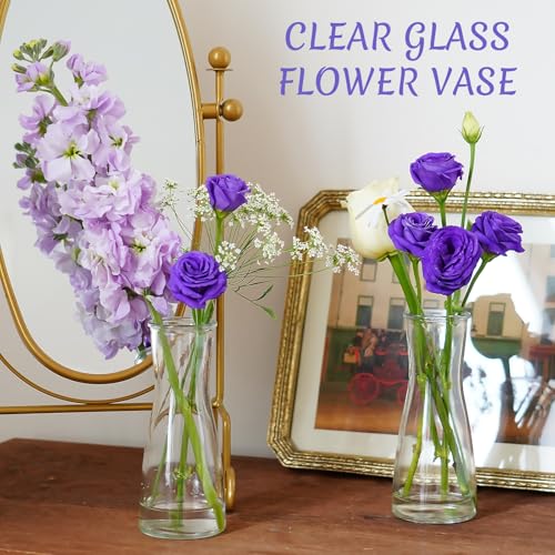 35 PCS Glass Bud Vases for Centerpieces, 5.5" Clear Small Flower Vases | Modern Minimalist Cute Mini Decorative Bulk Vases for Decor Wedding Birthday Party Home Living Room