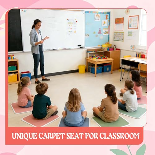 12Pcs Classroom Square Mat, Square Classroom Rug 12.5 * 16.5 Non-Slip Floor Mat Floor Cushion, Suitable for Classroom, Learning Spaces, Playroom and Educational Facilities - color: Square-wild