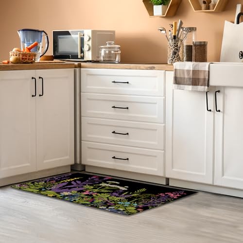 SPUNKER Herbs and Wild Flowers Welcome Mat - Indoor/Outdoor, Low-Profile Floor Rug, 17''x30'' - color: Herbs and Wild Flowers