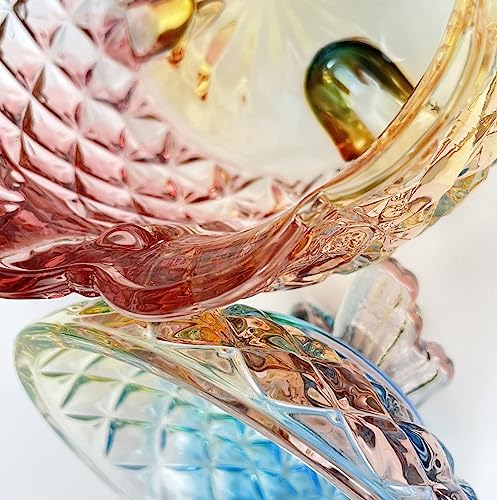 Colorful Crystal Glass Candy Snack Barrel Storage Jar Embossed Luxury Cookie Buffet Canister With Lids Jewelry Box Jar Biscuit Containers - color: Butterfly