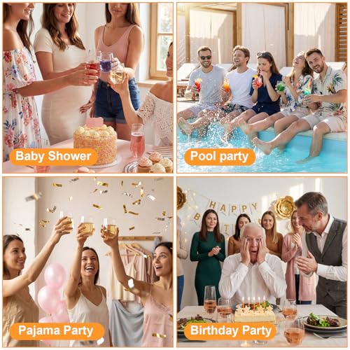 Remerry 48 Pack Stemless Plastic Wine Glasses 9 oz & 12 oz Disposable Champagne Flutes Cups Shatterproof Toasting Cocktail Glasses for Weddings, Bars, Events(Clear Diamond) - style: Clear Diamond
