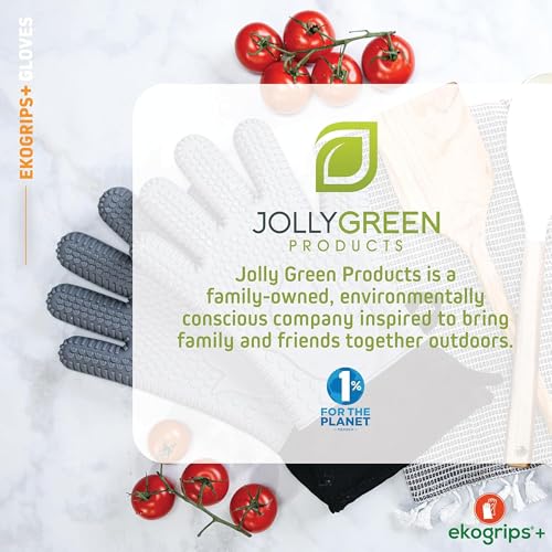 Ekogrips Plus Oven Gloves with Fingers, Comfy Waterproof Silicone Oven Mitts Heat Resistant with Long Cuff, Insulated BBQ Gloves Perfect for Grilling, Baking, Smoker, Canning, Pizza, Red, Hot Mitts - color: Red, size: OSFM