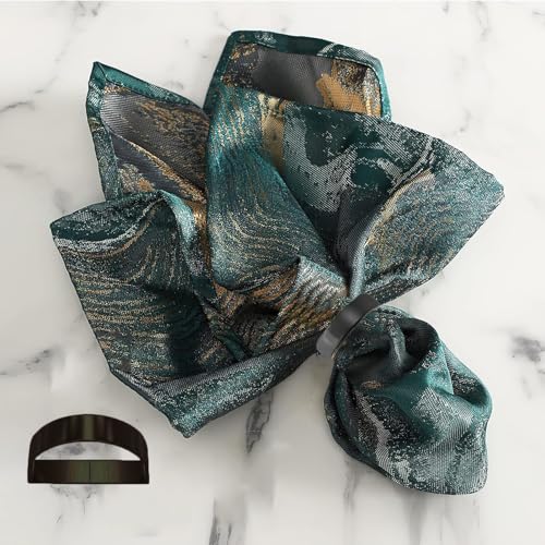 8 Pcs Black Napkin Rings-Stainless Steel Napkin Rings(Semicircle) | Metal Napkin Ring for Table Settings Wedding Christmas Party Dinner Table - size: 8 Black