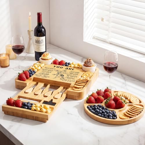 Christian Gifts for Women Bible Verse Engraved Charcuterie Board Large Christian Cheese Charcuterie Board Set for Women Faith Religious Gift Inspirational Scripture Gift Jesus Bible Present - style: Mom