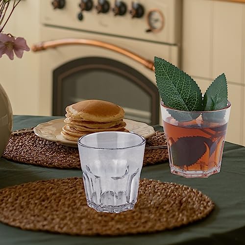 Plastic Drinking Glasses Set of 6, Unbreakable Water Tumbler, Acrylic Plastic Cups, Reusable Kids Drinking Cups for Children Kitchen Cocktail Picnic Party Juice Whiskey Wine (6pc-clear-260ml/9oz) - color: 6pc-clear-260ml/9oz