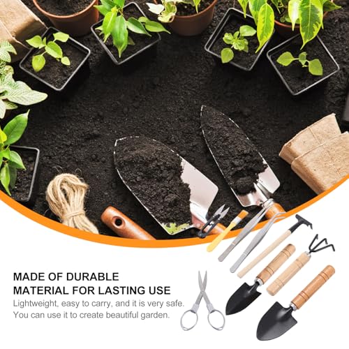 HEMOTON 10pcs Gardening Tool Set for Succulent Planting and Transplanting, Mini Plant Shovel, Tweezers, Spray Bottle, and Soil Brush, Compact Garden Hand Tools Kit for Indoor and Outdoor