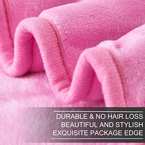 Fleece Twin Size Summer Blanket All Season 350GSM Lightweight Throw for The Bed Extra Soft Brush Fabric Winter Warm Sofa Blanket 66" x 90"(Pink Twin) - color: Pink, size: Twin (90-Inch-by-66-Inch)