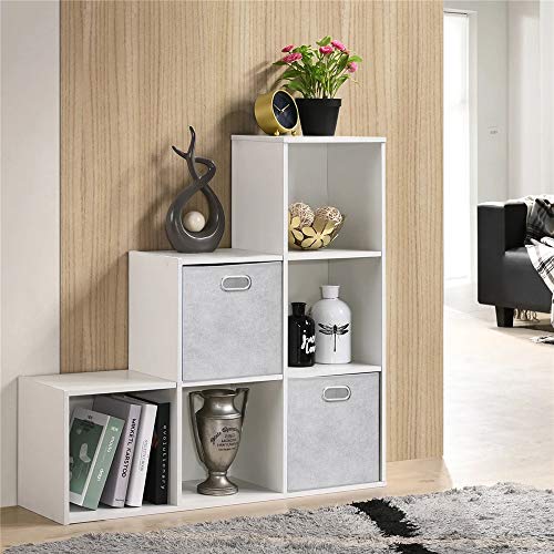 HSDTCollapsible Cloth Cubes Storage Bins Baskets Boxes Grey-White Lattice Pattern 10.5 x 10.5 x 11 Inches - Pack of 6,QY-SC14-6,Brush gradient(Set of 3) - color: Gray-white dots(Set of 6)
