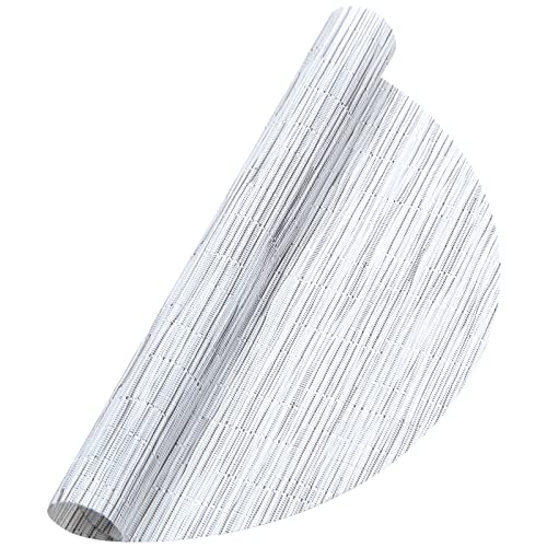 SHACOS Large Size Wedge Placemats with Centerpiece Round Mat Set of 5 Round Table Place Mats Washable Dining Table Placemats Reversible, Gray White - color: Gray White