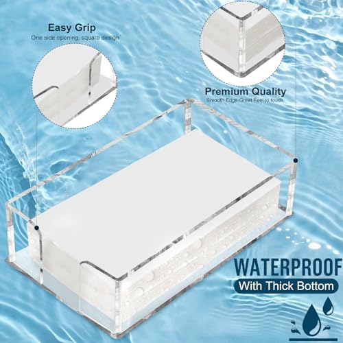 Fengzhe Acrylic Guest Towel Napkin Holder, Clear Bathroom Paper Hand Towels Storage Tray, Disposable Paper Towel Holder for Bathroom, Kitchen, Parties, Weddings, and Various Events 8.5x4.9x2.4 inches