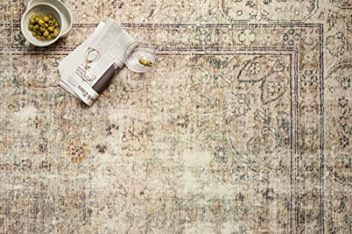 Loloi Margot Antique/Sage 7'-6" x 9'-6" Area Rug | MAT-01 CloudPile™ Printed Approx. 8x10 Ivory / White Living room Dining room Bedroom, Timeless, Classic, Plush, Area Rug - color: Antique / Sage, size: 7'6" x 9'6" (Rectangular)