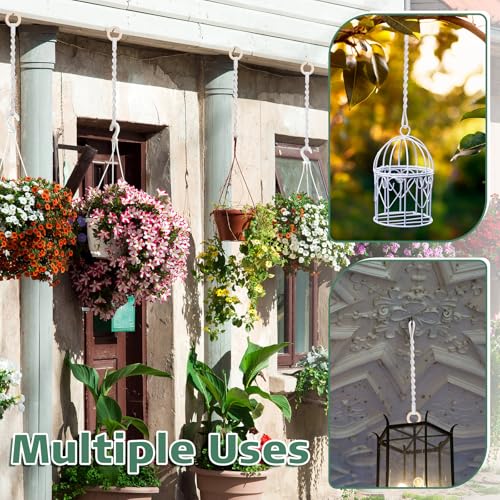 6 Pack Adjustable Macrame Plant Hanger Extender Handmade Woven Hanging Basket Extenders Connectable Rope Hanging Extension with Wooden Ring for Indoor Outdoor Plant Pot Holder - color: Beige