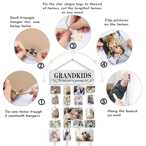 Gifts for Grandparents, Grandkids Picture Frames Gifts for Grandma Nana Grandmother from Granddaughter Grandson, Grandkids The Best Part of Growing Old Photo Collage Frame for Wall - color: Grandkids The Best Part of Growing Old