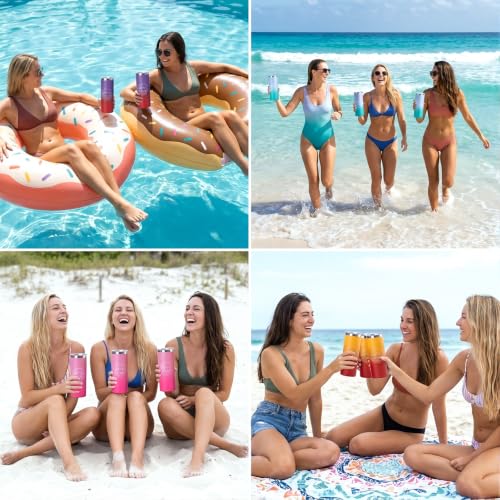 4 Pack 2026 Girls Trip Tumbler Gift Set | 20oz Insulated Stainless Steel Tumbler, Splash-proof Lid, Cosmetic Bags & Keychains, Girls Weekend Party Favors - color: Style 2