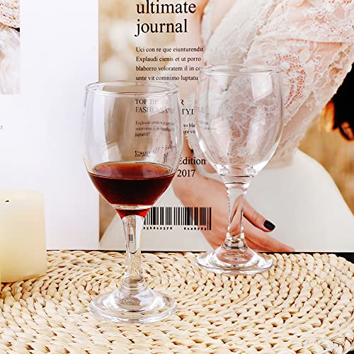 HEIGHT 5.6 Inches 120ML 4 Ounce - Set of 12 Classic Red Small Wine Glasses Durable Clear White Lead-free Glass Cup For Party (Glass, 12Pcs4OZ) - color: 12Pcs4OZ