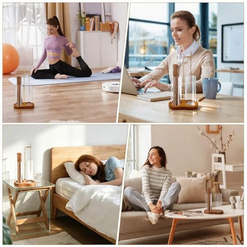 2-in-1 Incense Holder for Sticks: Incense Burner with Ash Catcher | Burner Holder for Home Room House Office Apartment Decor - Wooden Decorations Accessories for Meditation Yoga Spa