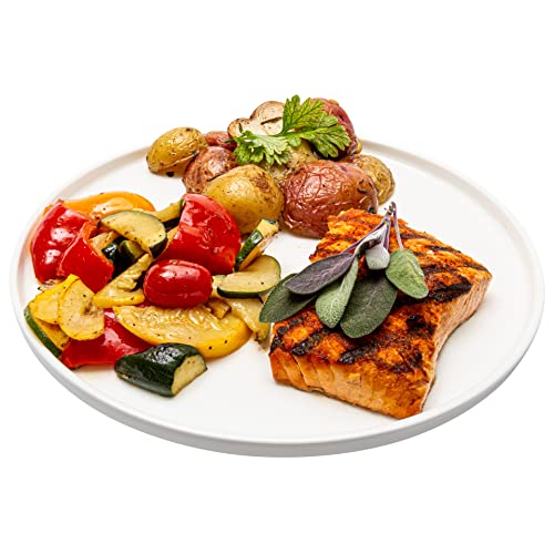 Vikko Salad Plate, Set of 4 White Plates, Bone China, Stackable 10 Inch Dinner Plates, Dishwasher Safe - size: 10 Inch