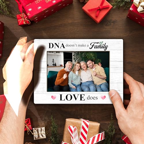 YSTEP Family Photo Frame, DNA Doesn't Make You Family Love Does Picture Frame, Adoption Day Gifts, Wood 4x6 Picture Frame for Desk Display-B18 - style: Style 5