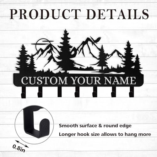 Personalized Key Holder for Wall | Metal Key Holder Hooks Organizer Rack | Mountain Key Holder Wall Mount | Key Hooks on Wall | Key Hanger Wall Hanging for Kitchen Bedroom Hallway Office - color: 01 Mountain