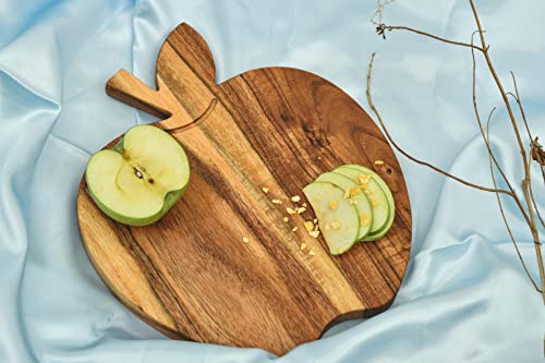 Sophia Art 100% Acacia Wooden Chopping Board, Butcher Block for Vegetables, Cafe and Restaurant, Serving Board,Charcuterie Board Cutting Board, Brown (Apple Board, 11"L x 9"W) - color: Apple Board, 11"L x 9"W