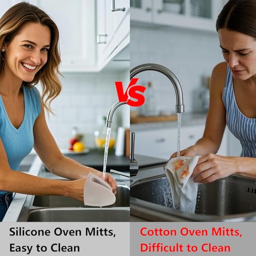 Silicone Oven Mitts Heat Resistant 3 Pair Mini Pot Pinch Grip- ChufanMomsil Short Cute Pot Holders Sets for Kitchen, Air Fryer, Baking, Small Silicone Rubber Oven Gloves Mittens, Khaki - color: Khaki