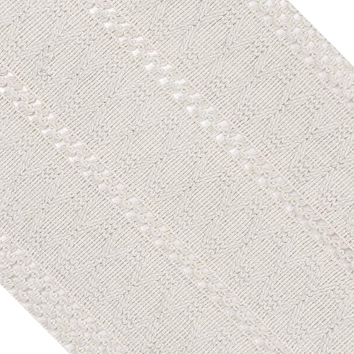 Macrame Table Runner Cream Beige Boho Table Runners with Tassels 72 Inches Long, Rustic Farmhouse Table Runners for Living Room Bridal Shower(12x72in, Fringe Included ) - color: Cream Beige, size: 12"x72"