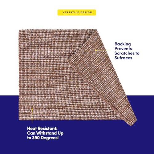 Sweet Home Collection 100% Cotton Placemats for Dining Room Rectangle Two Tone Woven Fabric 13" x 19" Soft Durable Table Mat Set, Set of 6, Chocolate - color: Chocolate, size: Rectangle 13" x 19"