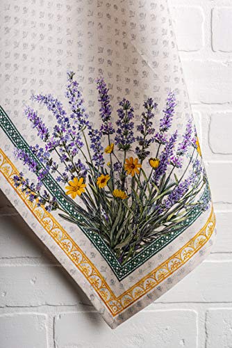Maison d' Hermine Kitchen Towels Set of 3 Reusable 100% Cotton 27.50" x 20" | Cloth Tea Dish Towels Absorbent with Hanging Loop for Kitchen Dining Party Wedding Hotel Home Spring Summer - Fanny Lavender - color: 014 - Fanny Lavender
