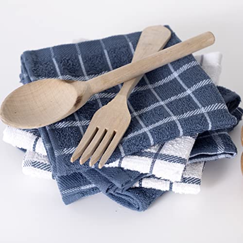 Ritz Premium 3-Pack Kitchen Towel & 6-Pack Dish Cloth Set - Highly Absorbent, Super Soft, Long-Lasting, 100% Cotton Terry Drying Cleaning Cloths, Federal Blue - color: Federal Blue, size: 9-Pack Bundle
