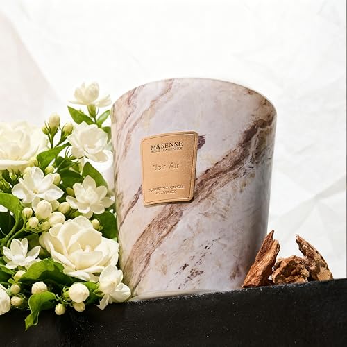 M&SENSE Extra Large Candle 35oz 150H NoirAir Scented Candle, 3 Wick Highly Scented Jar Candle, XL Candles Gift for Stress Relief, Meditation, Yoga - color: NoirAir, size: Large