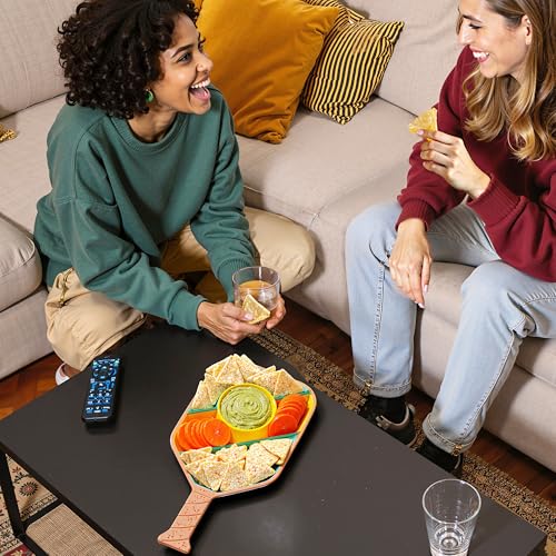 Pickleball Paddle Snack Tray - Cool Pickleballs Serving Tray for Snack - Paddle-Shaped Serving Tray with Compartments - Unique Divided Snack Trays for Pickleball Fans - color: Blue
