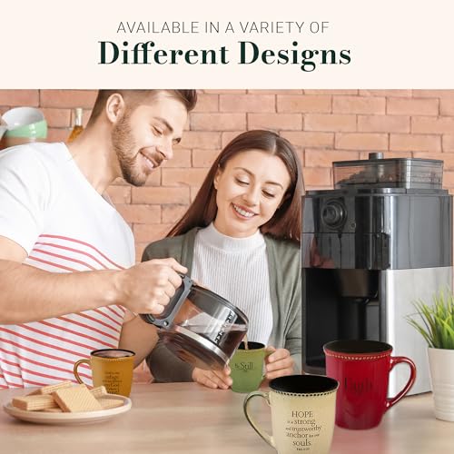 Christian Art Gifts Ivory Stoneware Coffee Mug – 13 oz. Microwave and Dishwasher-safe Lead & Cadmium-free Inspirational Scripture Coffee and Tea Mug for Men & Women with Bible Verse: Hope –Hebrew 6:19 - color: Ivory/Hope