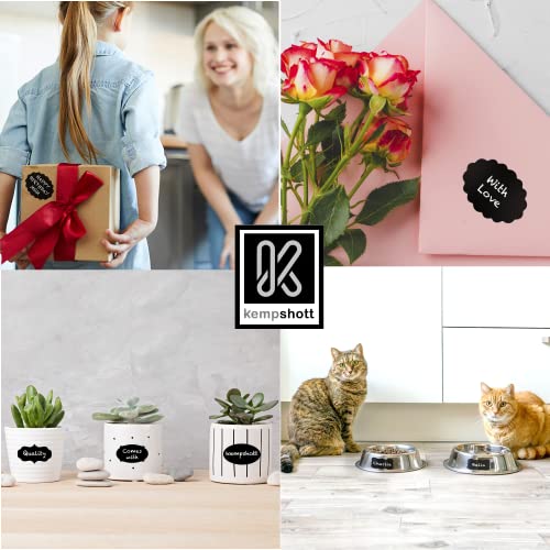 Chalkboard Labels Roll for Jars 220pcs - Waterproof Reusable Chalk Sticker Labels for Containers Storage Jars in 12 Unique Shapes - Includes Erasable Liquid Chalk Marker & Mini Towel - style: 220 Labels Assorted Shapes Roll