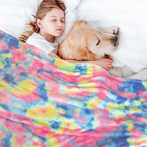 MUGD Fleece Blanket Throw Blanket Throw Blanket for Couch Soft Lightweight Cozy Microfiber Blankets & Throws - color: Pink Rainbow, size: Throw(50"x70"/ 130x150cm)