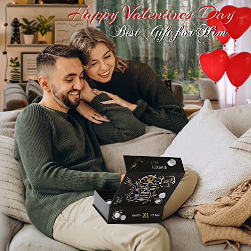 Whiskey Balls Reusable 55mm, Father's Day Bourbon Gifts for Men, Whiskey Ice Stones with Tongs, Anniversary Birthday Gifts for Dad Boyfriend Grandpa Him Husband from Wife 10pcs - color: Sliver - Round Balls
