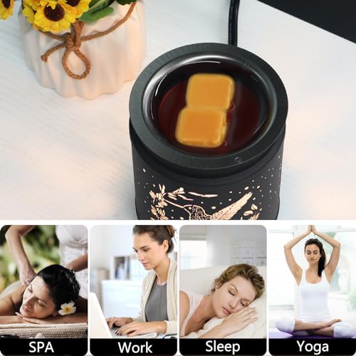 Wax Melt Warmer Hummingbird Metal Wax Warmer for Scented Wax | Electric Fragrance Candle Oil Burner 2 in 1 Wax Melts as Gifts for Moms Grandma Women Girls - style: hummingbird