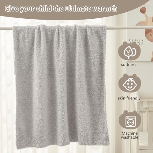 Kids Throw for Boys and Girls 30 x 40 inches, Soft Cozy Cute Swaddle Fleece Throw, Light Grey - color: Light Grey, size: Baby(30" x 40")
