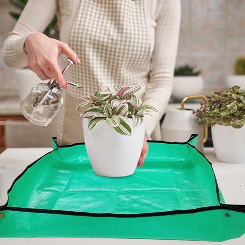 FANTIAN Potting Mat for Indoor Plant Transplanting, 29.5" X29.5" Waterproof Repotting Mat, Foldable Soil Change Mat Gardening Planting Mat - Gifts for Plant Lovers - size: 29.5" X 29.5"