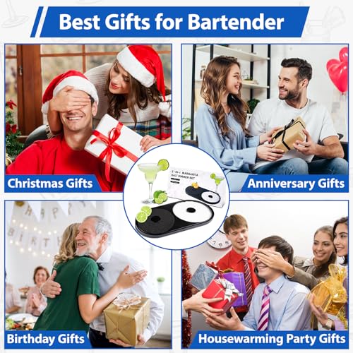 Margarita Salt Rimmer Set, 1 Pack Bar Salt and Sugar Rimmer with Sponge, 2-in-1 Bar Glass Cocktail Rim Set, Dishwasher Safe Black Barware Tools for Margarita Mojitos (Black) - size: 【2 IN 1 Salt Rimmer】*1