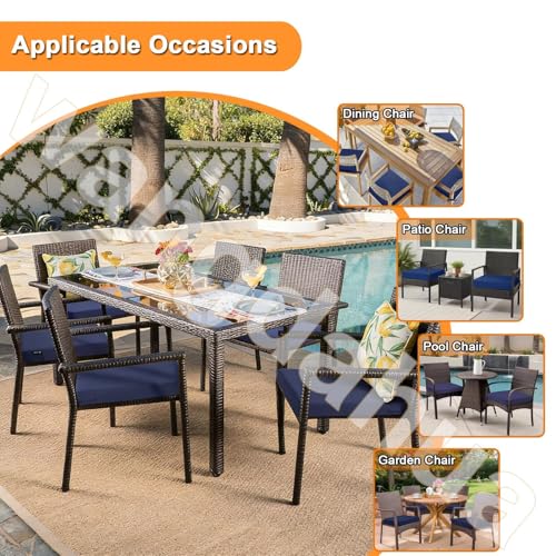 Outdoor Chair Cushions Set of 2 14x14 In, Waterproof Fade Resistant Patio Furniture Cushions, 2 In Thick Sofa Couch Seat Cushion Replacement, Square Chair Pads w/ Ties and Washable Cover, Beige - color: Beige, size: 14x14x2 in