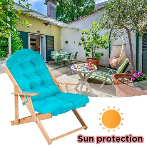Yddsky Adirondack Chair Cushion, Rocking Cushions 44x19.4x4 inch, High Back Patio Recliner Cushion of Upper and Lower with Ties, Sunscreen and Fade-Resistant Turquoise,2 - color: Black