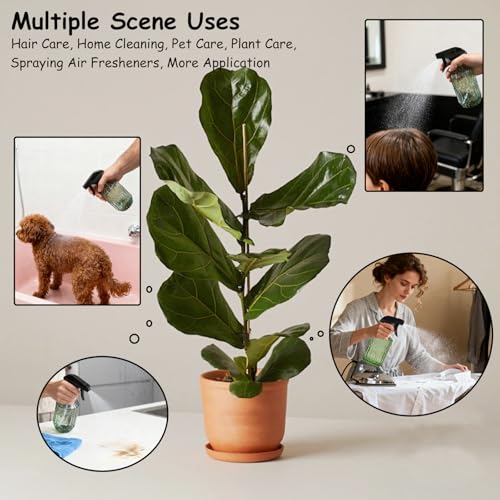 YYTSGG Glass Plant Mister Bottle, 15oz, Army Green, Adjustable Mist Nozzle | Refillable Water Spray Bottle for Indoor Flowers, Outdoor Gardening, Cleaning, Hair and Pets Care - color: Army Green