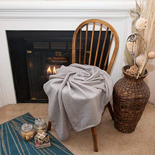 50x60 Throw Blankets, Ultra Soft Hypoallergenic Fleece Fall Throw Blanket for Livingroom, Couch, Chair, Bed, Grey Heather - color: Heather Grey