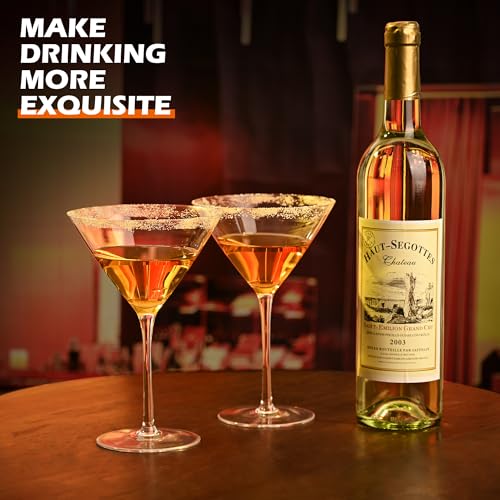 KMIGRUAN 10oz Large Martini Glasses Set of 4,Classic Crystal Cocktail Glasses,Hand Blown Martini Glass for Espresso Martini, Cosmopolitan, Manhattan, Home Bar Gift Set - style: Classic Martini Glasses