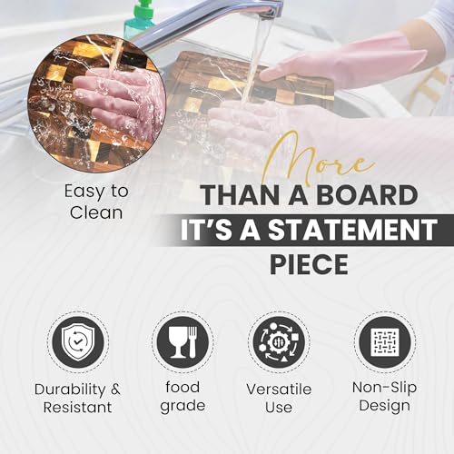 (1.7" Extra Thick & Large) 20"x15" American Black Walnut Wood End Grain Cutting Board for Kitchen with Juice Groove, Heavy-Duty Butcher Block, Wooden Chopping Board, Charcuterie Boards - size: 20"L x 15"W