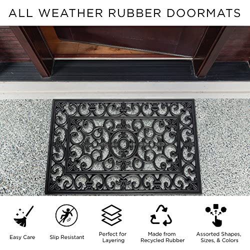 DII Natural Coir Doormat Outdoor Welcome Mat, 17x29, Welcome Swirls