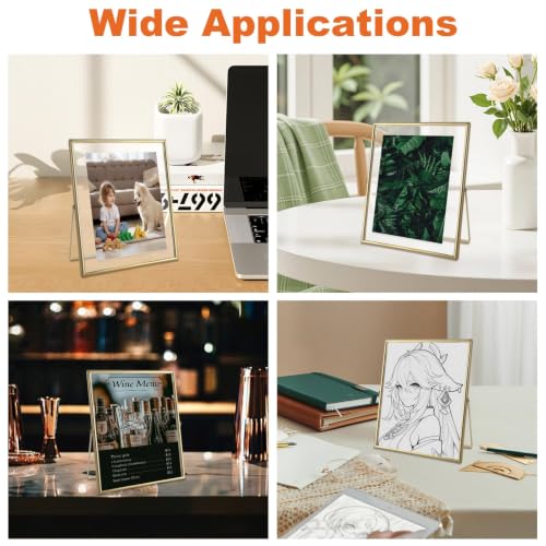 3 Pack Gold Floating Frame 8x10 Floating Picture Frame Holds 8x10in 6x8in 5x7in Photo, Gold Metal Frames for Anniversary, Birthday or Wedding, Home or Office Décor - size: 8x10
